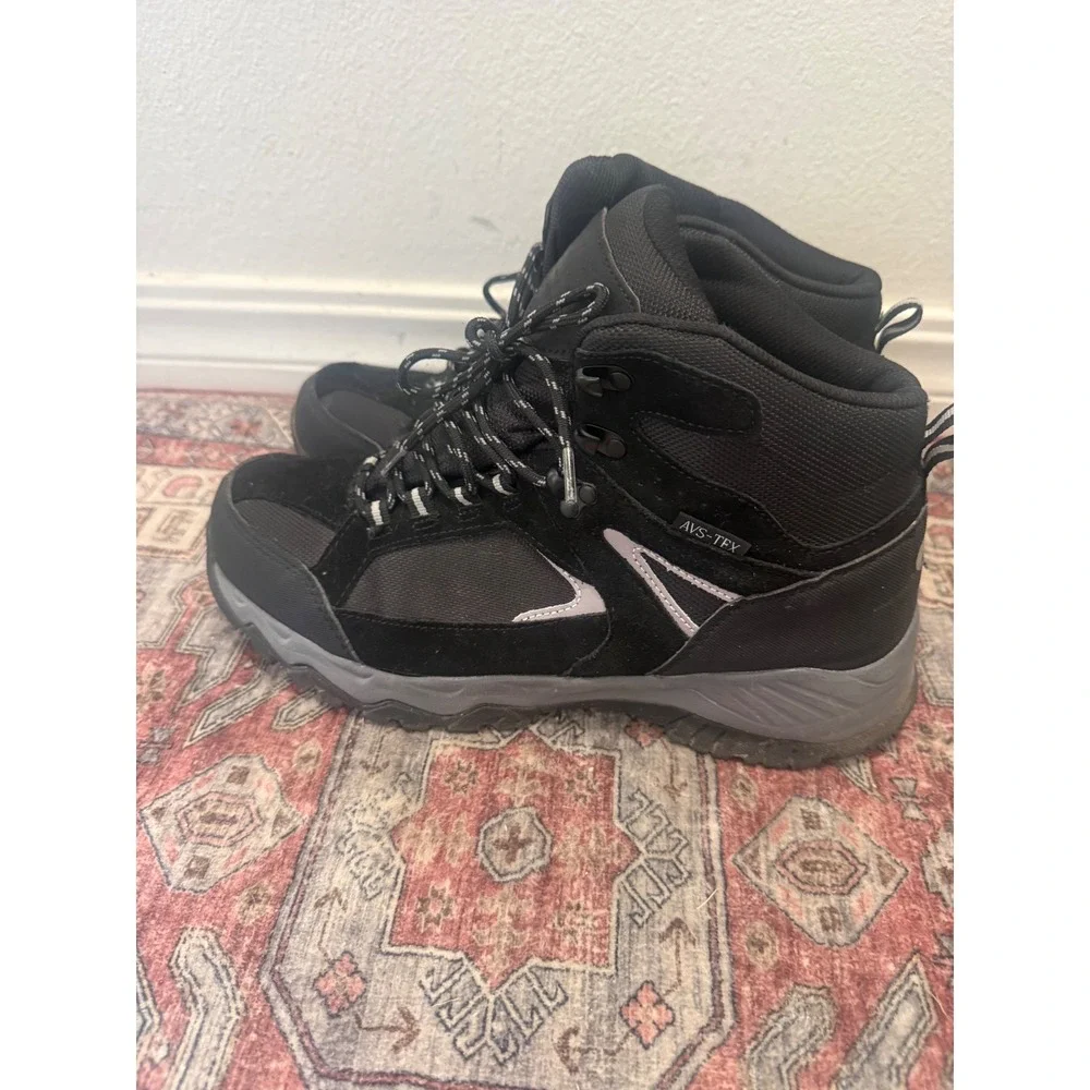 AVS-TEX Mens Hiking Boots Black Grey Mid Top Trail Shoes EU 43 US 10